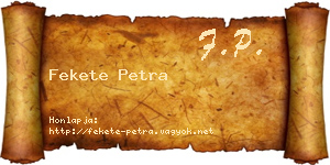 Fekete Petra névjegykártya