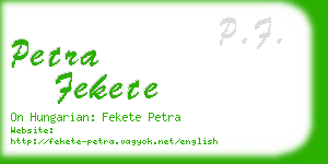 petra fekete business card